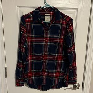 American Eagle Boyfriend Fit Plaid Button Up